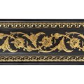 Standalone 94 in. Gold Floral on Wood Tone Chair Rail, Walnut & Gold ST2649021